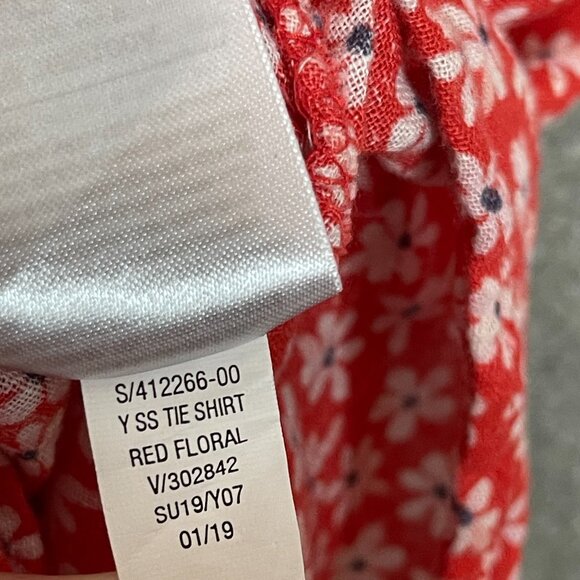 Old Navy Women Classic Bloomcore Ditzy Floral Retro Linen Cotton Button Shirt L - Picture 12 of 12